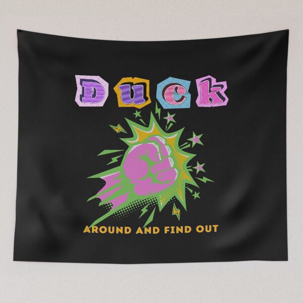 Item preview, Duck Around and Find Out – Funny Duck Meme Comic Punch Pop Art Design designed and sold by Aquarius-club.