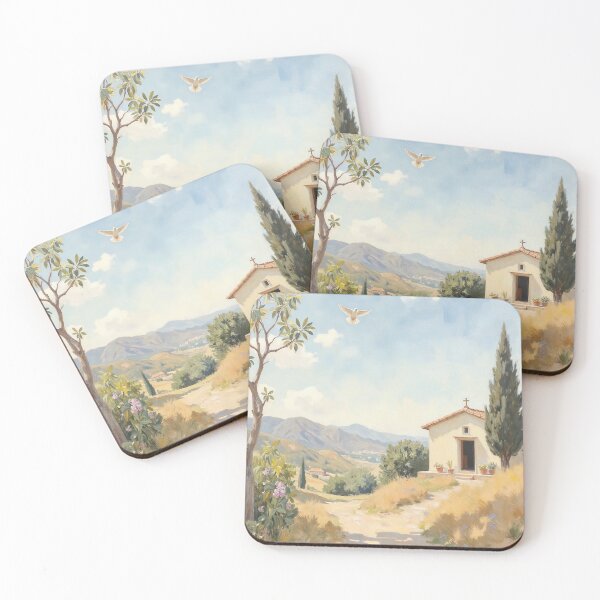 Item preview, Dove Over Chapel at Sunrise designed and sold by Devotica.