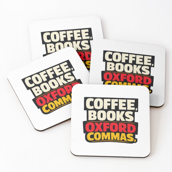 Item preview, Coffee Books Oxford Commas designed and sold by LuveraxArt.