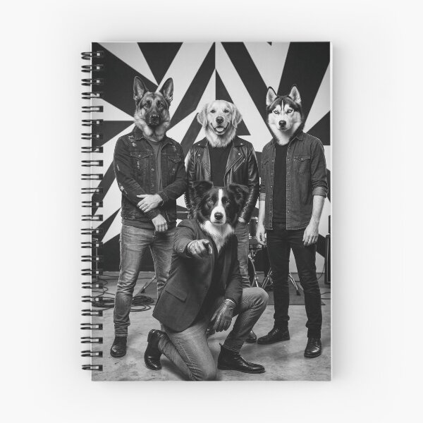 Item preview, Rock Band Dogs – Ultra Realistic Dog Band Portrait (Border Collie, German Shepherd, Husky, Golden Retriever) designed and sold by Yassine Ardi.