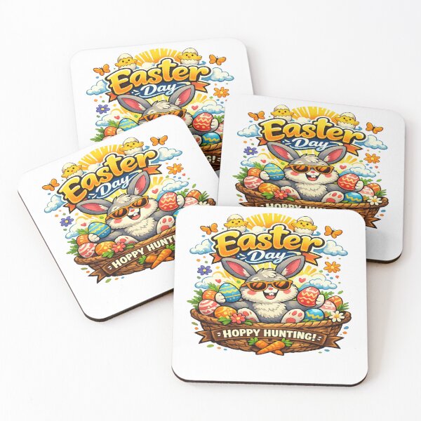 Item preview, Cute Easter Bunny With Colorful Eggs – Happy Easter Day designed and sold by MOUZAT.