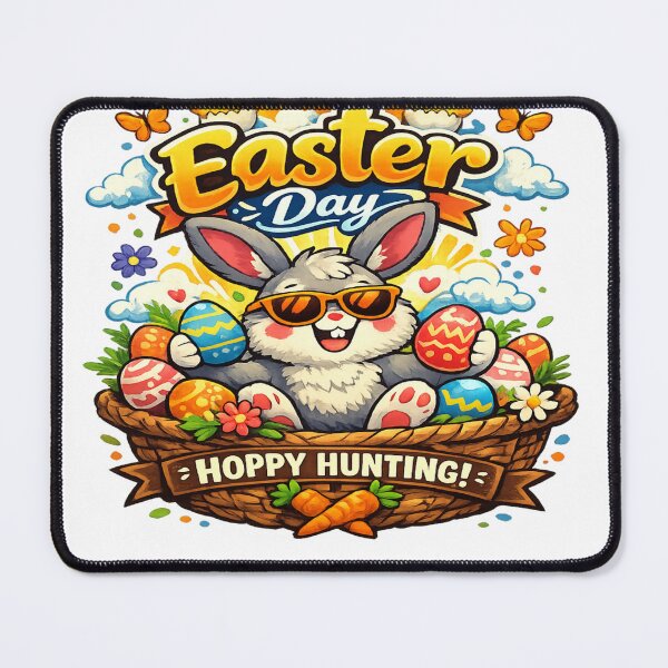 Item preview, Cute Easter Bunny With Colorful Eggs – Happy Easter Day designed and sold by MOUZAT.