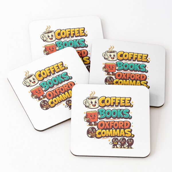 Item preview, Coffee Books Oxford Commas designed and sold by LuveraxArt.