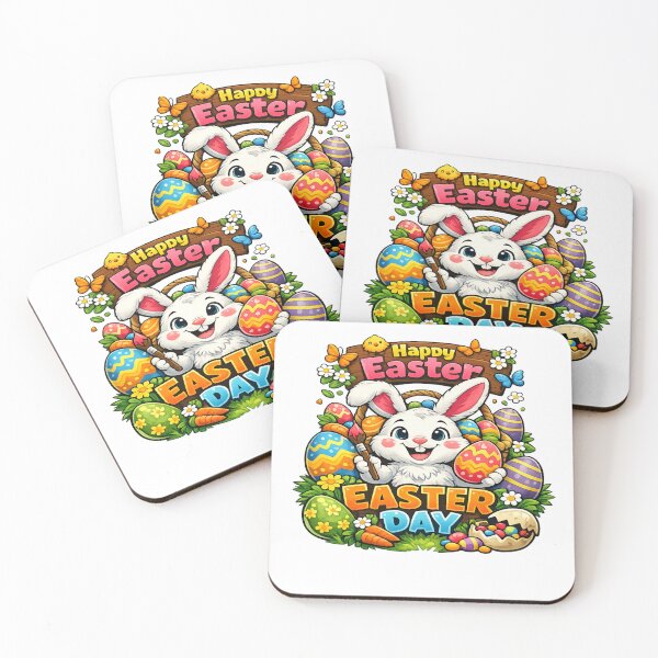 Item preview, Cute Easter Bunny With Colorful Eggs – Happy Easter Day designed and sold by MOUZAT.