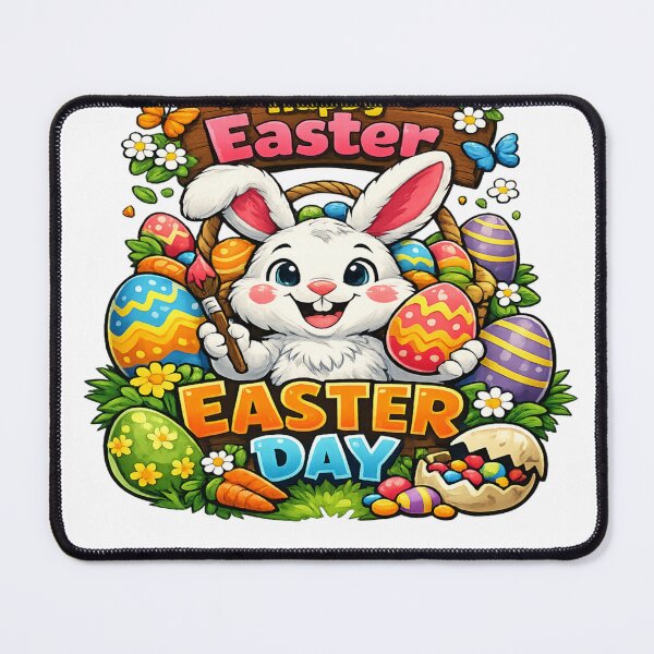 Item preview, Cute Easter Bunny With Colorful Eggs – Happy Easter Day designed and sold by MOUZAT.