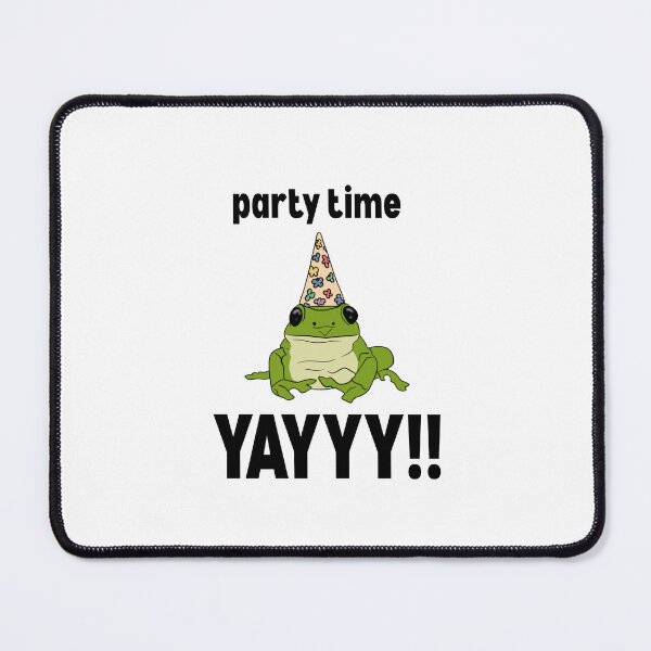 Item preview, Funny Party Frog – “It’s Party Time Yay!” Cute Frog With Party Hat – Celebration Meme Sticker designed and sold by JolaDesignss.