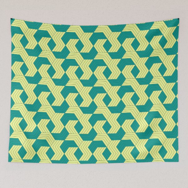 Item preview, Beautiful Green Hexagram Checks - Geometric Abstract Pattern - Secret Santa Gifts designed and sold by RoyalStarsPatts.
