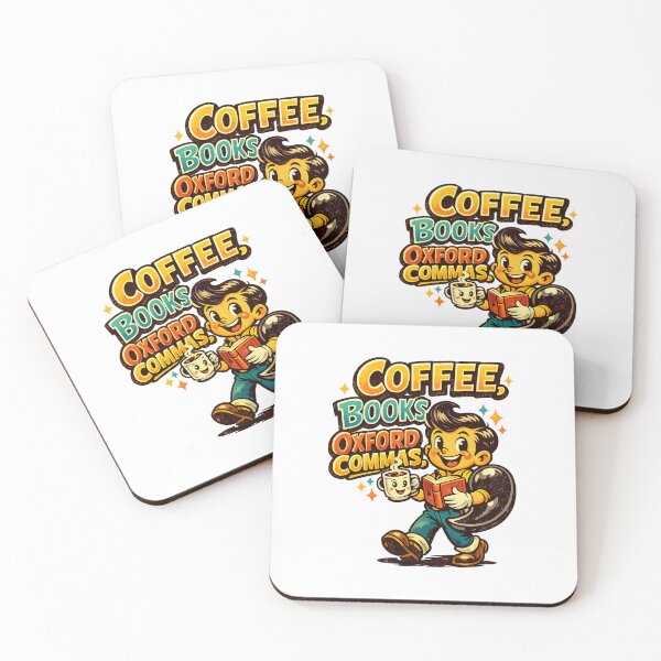 Item preview, Coffee Books Oxford Commas designed and sold by LuveraxArt.