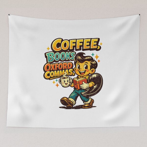 Item preview, Coffee Books Oxford Commas designed and sold by LuveraxArt.
