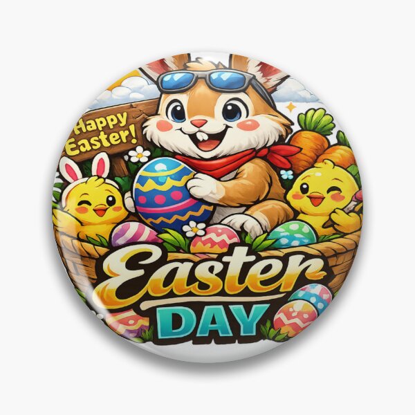 Item preview, Cute Easter Bunny With Colorful Eggs – Happy Easter Day designed and sold by MOUZAT.