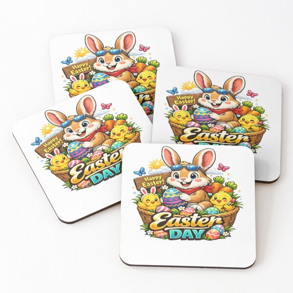 Item preview, Cute Easter Bunny With Colorful Eggs – Happy Easter Day designed and sold by MOUZAT.