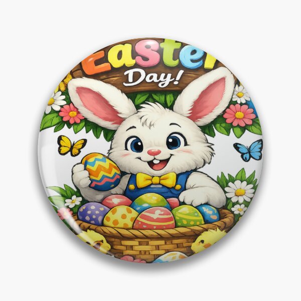 Item preview, Cute Easter Bunny With Colorful Eggs – Happy Easter Day designed and sold by MOUZAT.
