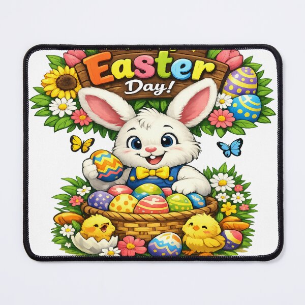 Item preview, Cute Easter Bunny With Colorful Eggs – Happy Easter Day designed and sold by MOUZAT.