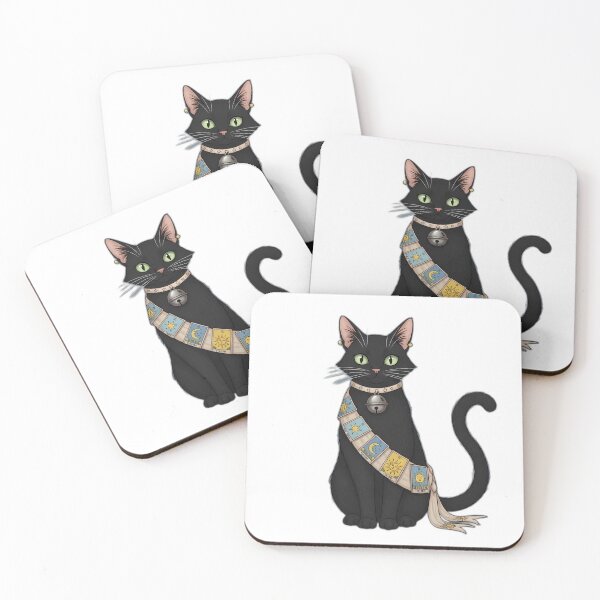 Item preview, Black Cat with Tarot Ribbon Sash and Little Bell designed and sold by pumsquare.