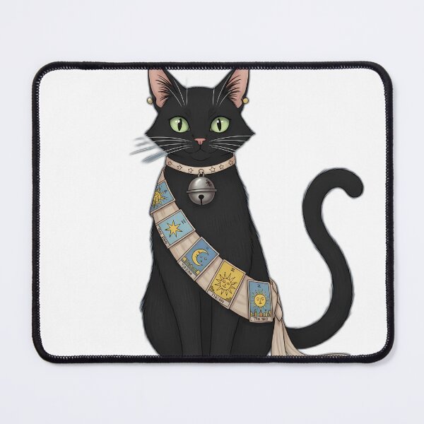 Item preview, Black Cat with Tarot Ribbon Sash and Little Bell designed and sold by pumsquare.