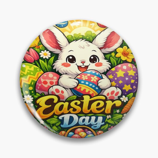 Item preview, Cute Easter Bunny With Colorful Eggs – Happy Easter Day designed and sold by MOUZAT.
