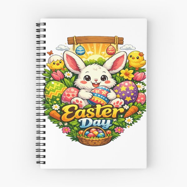 Item preview, Cute Easter Bunny With Colorful Eggs – Happy Easter Day designed and sold by MOUZAT.