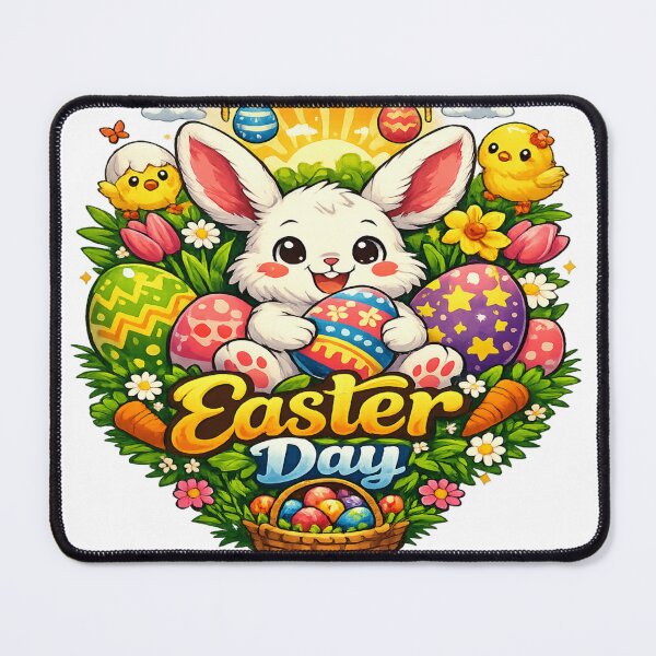 Item preview, Cute Easter Bunny With Colorful Eggs – Happy Easter Day designed and sold by MOUZAT.