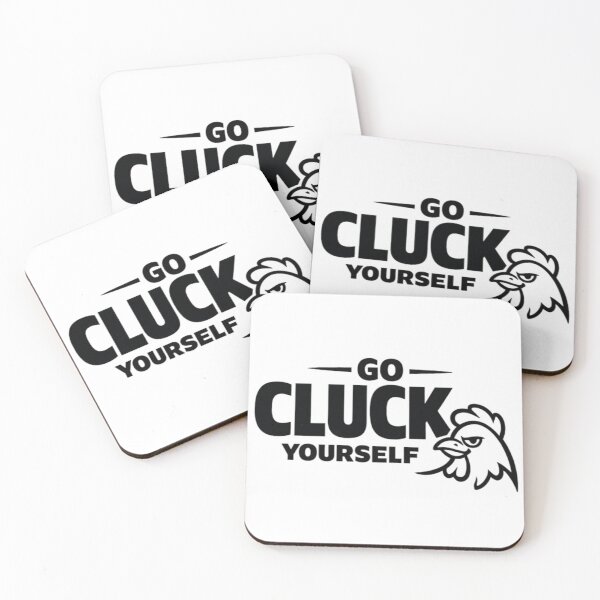Item preview, Go Cluck Yourself Angry Chicken Minimalist Typography Sarcastic Farm Humor designed and sold by Thread-Riot.