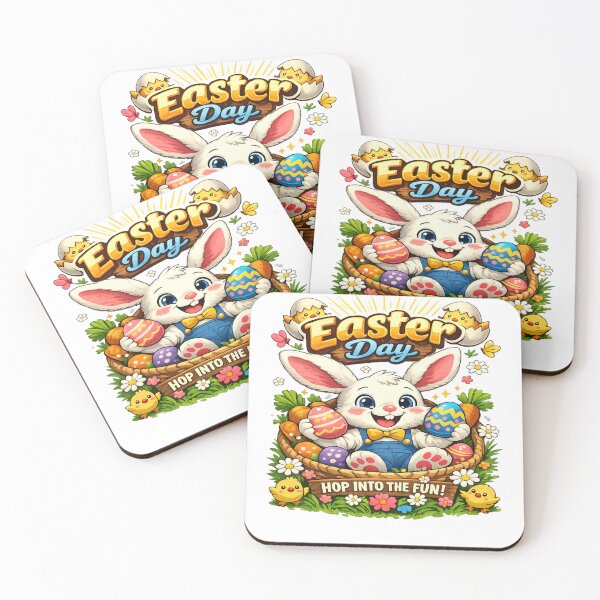 Item preview, Cute Easter Bunny With Colorful Eggs – Happy Easter Day designed and sold by MOUZAT.