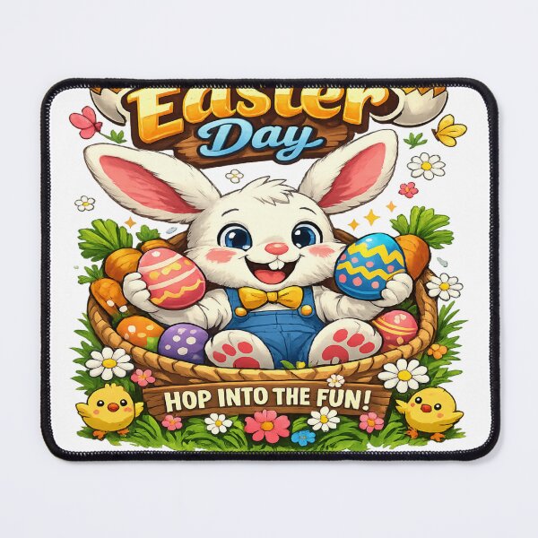 Item preview, Cute Easter Bunny With Colorful Eggs – Happy Easter Day designed and sold by MOUZAT.
