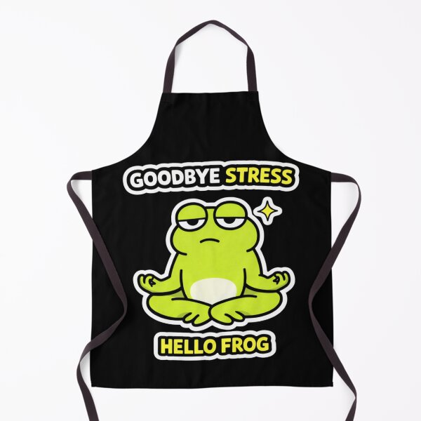 Item preview, Goodbye Stress Hello Frog – Funny Zen Frog Meme designed and sold by VibeOffline Studio.