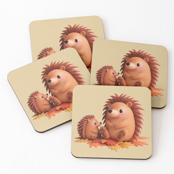 Item preview, Autumn Hedgehogs Sharing a Quiet Moment designed and sold by Kokoristudio.