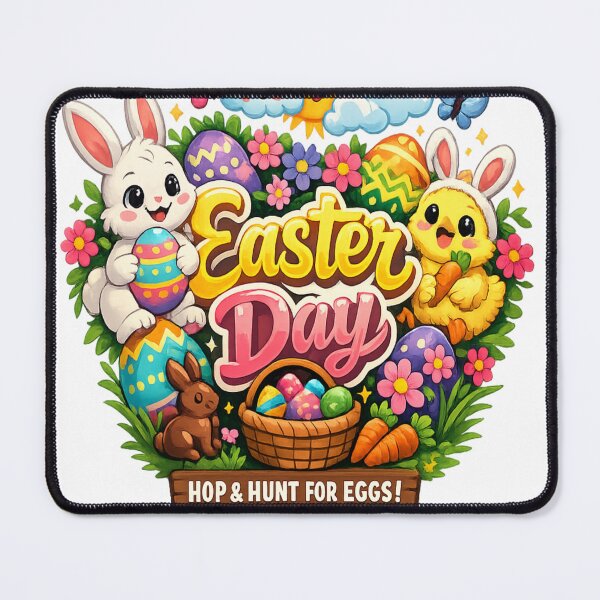 Item preview, Cute Easter Bunny With Colorful Eggs – Happy Easter Day designed and sold by MOUZAT.