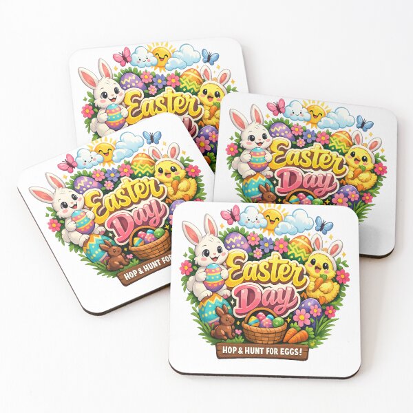 Item preview, Cute Easter Bunny With Colorful Eggs – Happy Easter Day designed and sold by MOUZAT.