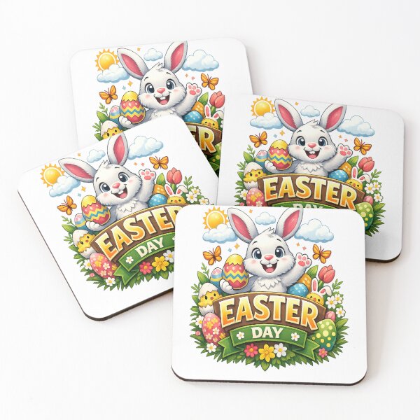 Item preview, Cute Easter Bunny With Colorful Eggs – Happy Easter Day designed and sold by MOUZAT.