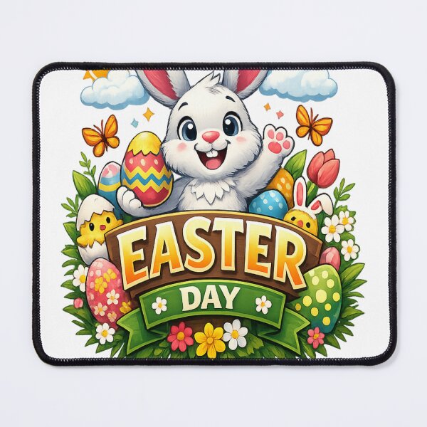 Item preview, Cute Easter Bunny With Colorful Eggs – Happy Easter Day designed and sold by MOUZAT.