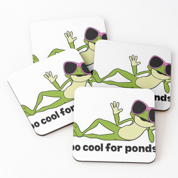 Item preview, Too Cool for the Ponds – Funny Frog Sticker with Pink Sunglasses designed and sold by JolaDesignss.
