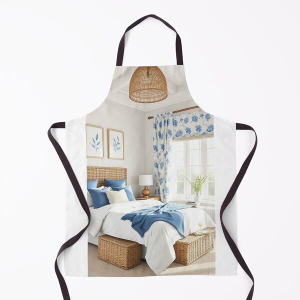 Item preview, Blue Coastal Bedroom with Natural Woven Textures designed and sold by Jade Ado.