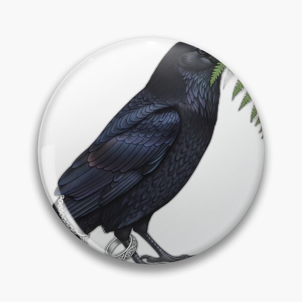 Item preview, Raven with Silver Ring Charm and Fern Sprig designed and sold by pumsquare.