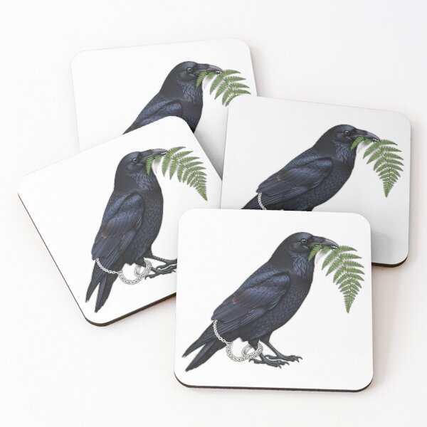 Item preview, Raven with Silver Ring Charm and Fern Sprig designed and sold by pumsquare.
