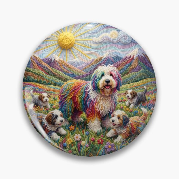 Item preview, Yarn Sheepdog and Puppies in Yarn Meadow designed and sold by Tridentulus.