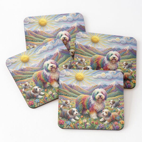 Item preview, Yarn Sheepdog and Puppies in Yarn Meadow designed and sold by Tridentulus.