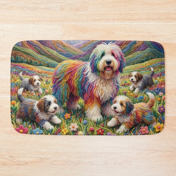 Item preview, Yarn Sheepdog and Puppies in Yarn Meadow designed and sold by Tridentulus.