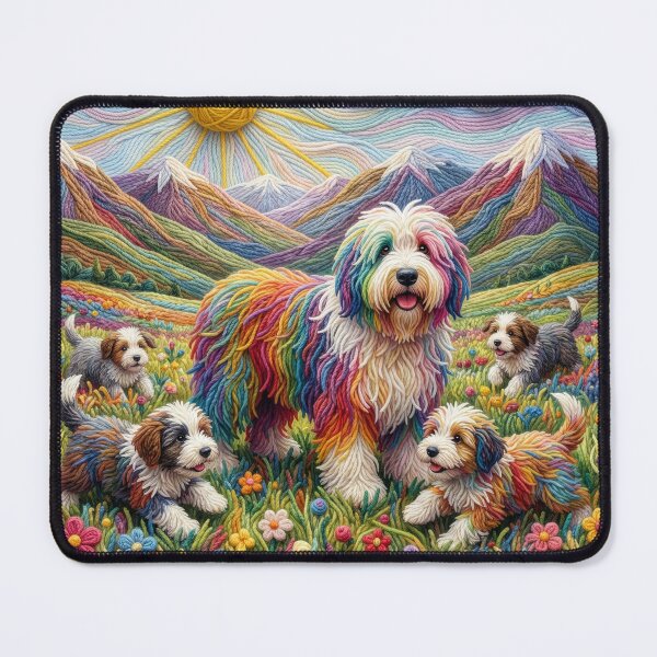 Item preview, Yarn Sheepdog and Puppies in Yarn Meadow designed and sold by Tridentulus.