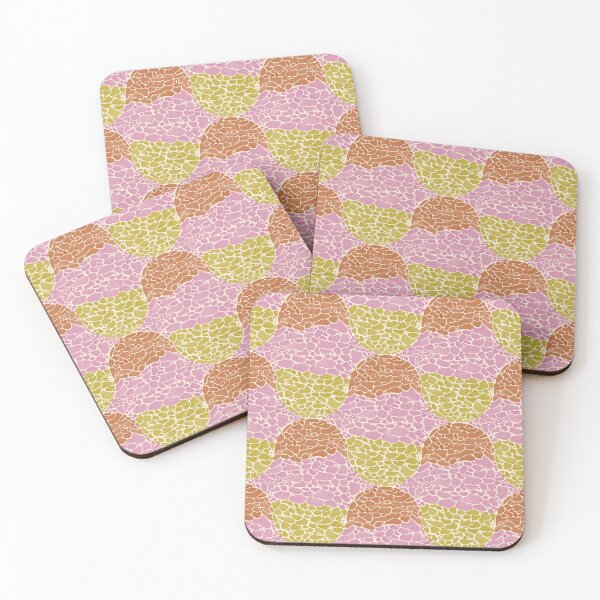 Item preview, Tortoise Shell Pebble Mosaic Pattern_Terracotta_Olive_Pink designed and sold by YaldiDesign.