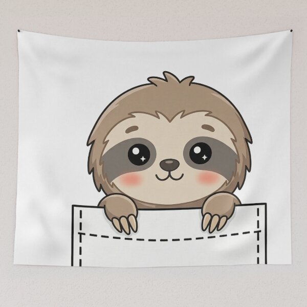 Item preview, Cute Pocket Sloth designed and sold by  Side Quest Studio.