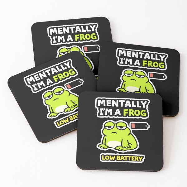 Item preview, Mentally I’m a Frog Low Battery – Funny Social Battery Meme designed and sold by VibeOffline Studio.