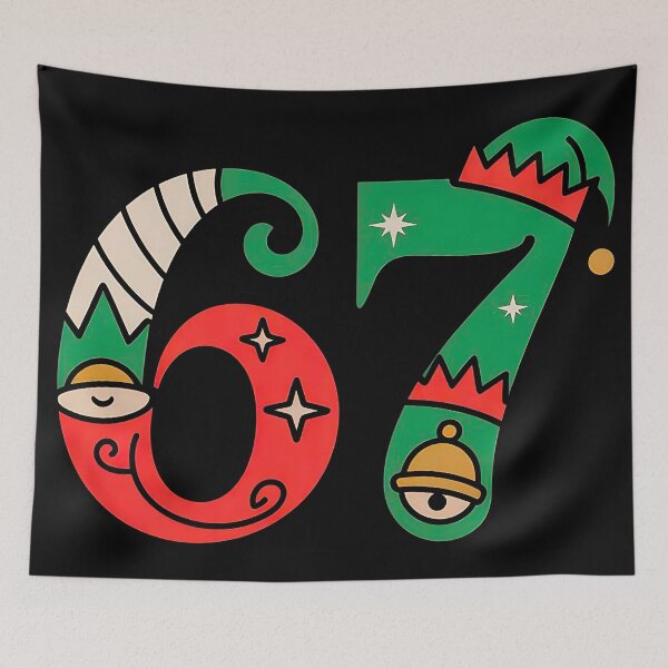 Item preview, viral six seven elf hat christmas meme design designed and sold by ArtDesignTp.