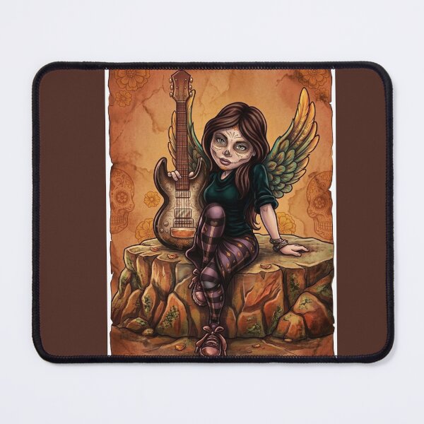 Item preview, Rocker Angel Sugar Skull Girl with Electric Guitar designed and sold by KabronX.