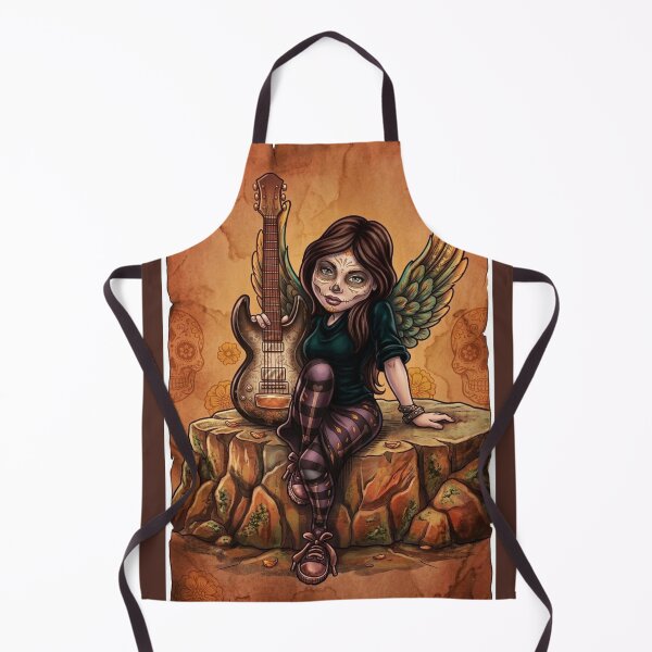 Item preview, Rocker Angel Sugar Skull Girl with Electric Guitar designed and sold by KabronX.