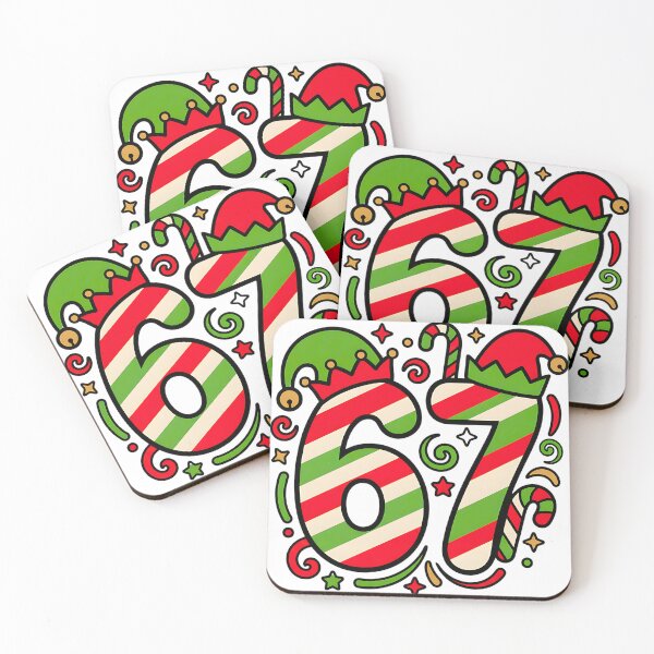 Item preview, six seven meme with christmas elf hat humor designed and sold by ArtDesignTp.