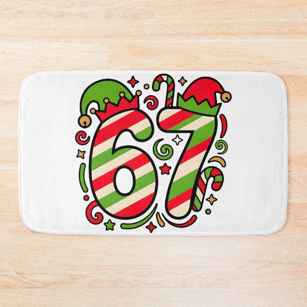 Item preview, six seven meme with christmas elf hat humor designed and sold by ArtDesignTp.