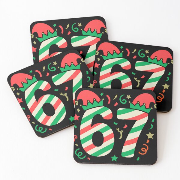 Item preview, funny six seven christmas elf hat meme art designed and sold by ArtDesignTp.