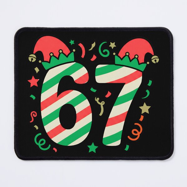 Item preview, funny six seven christmas elf hat meme art designed and sold by ArtDesignTp.