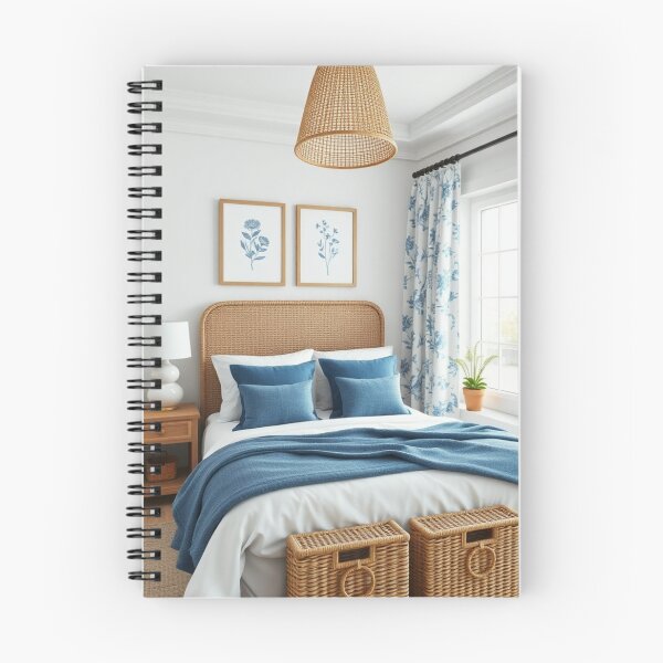 Item preview, Mediterranean Coastal Bedroom with Woven Textures designed and sold by Vida e Arte.